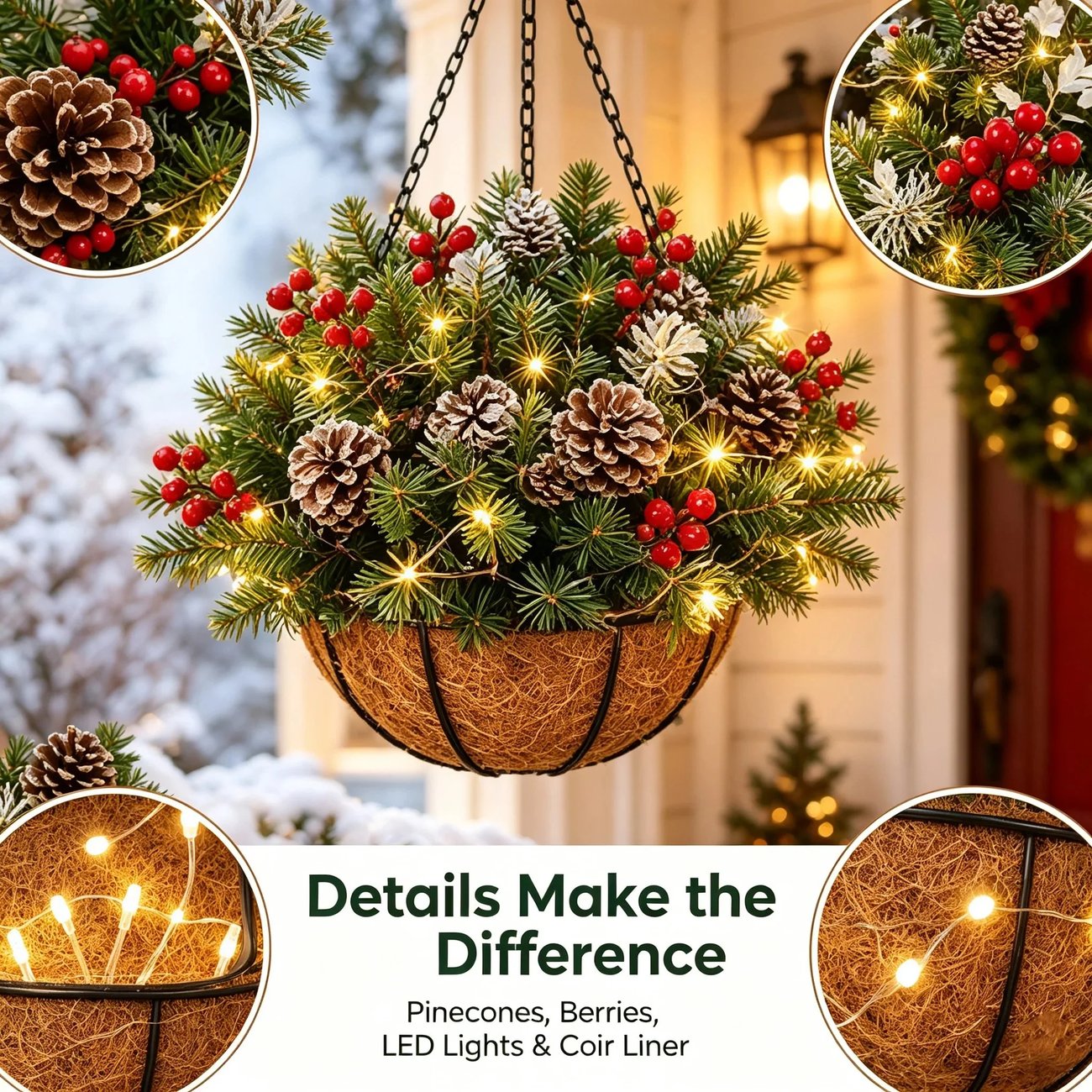 Hanging Artificial Plant Christmas Light