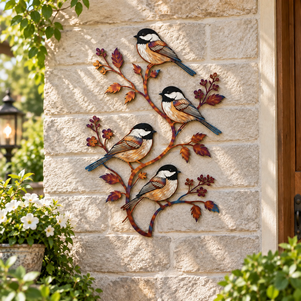 Cardinal/Chickadee Metal Wall Decor