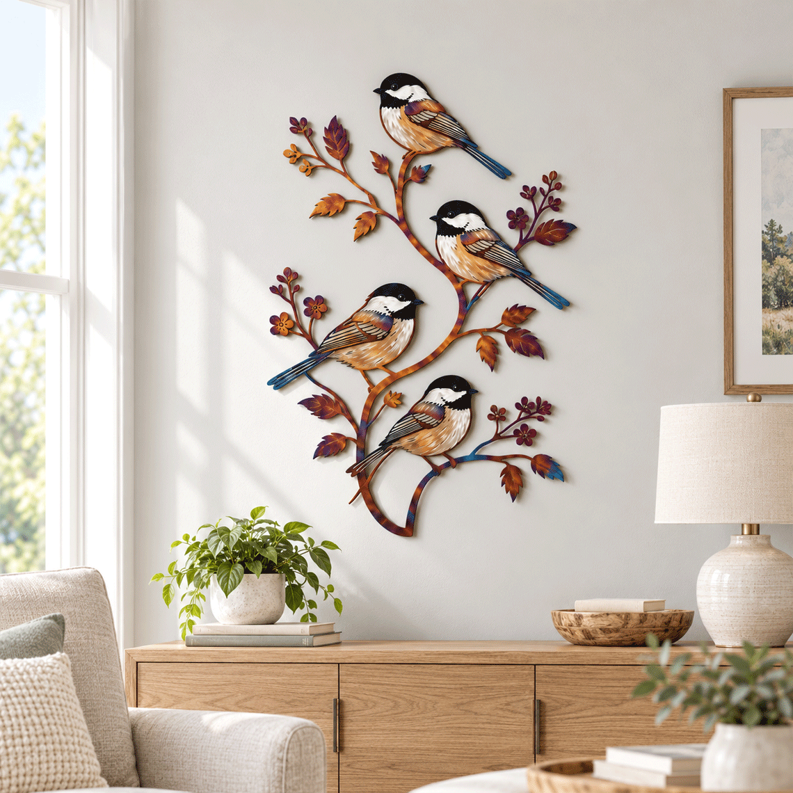 Cardinal/Chickadee Metal Wall Decor