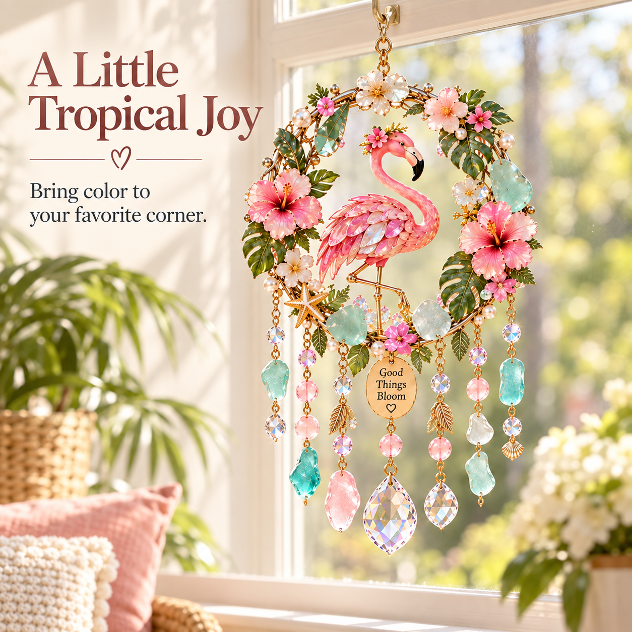 Whimsical Acrylic Wind Chime Suncatchers | Meaningful Animal Pendants with Sparkling Crystals