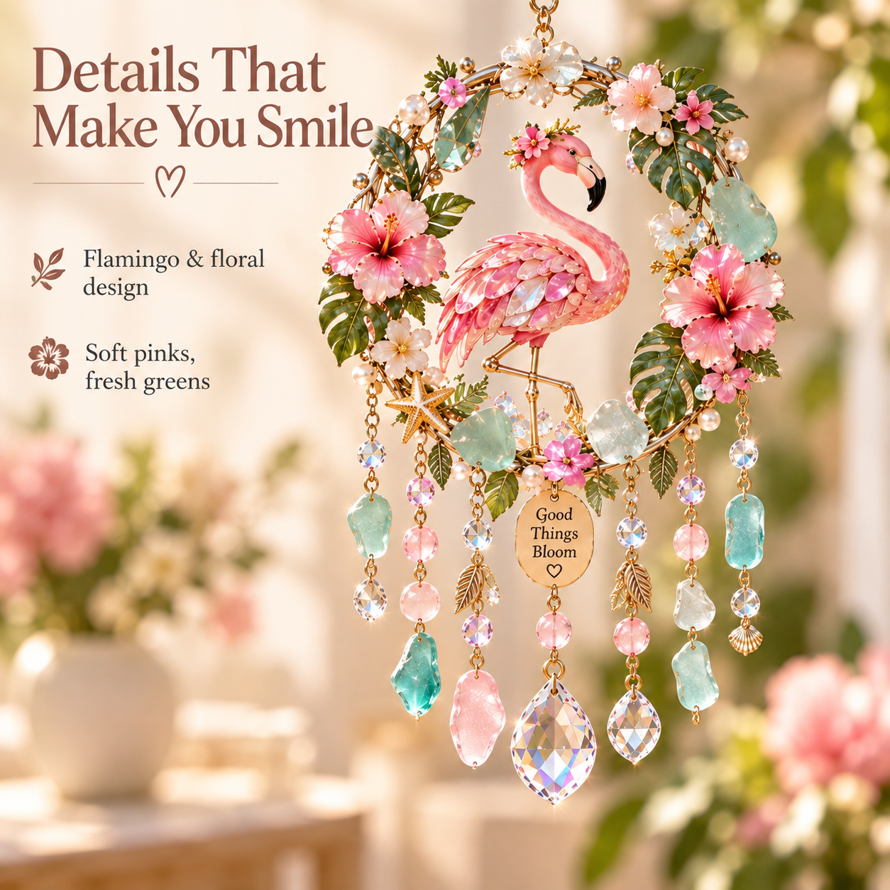 Whimsical Acrylic Wind Chime Suncatchers | Meaningful Animal Pendants with Sparkling Crystals