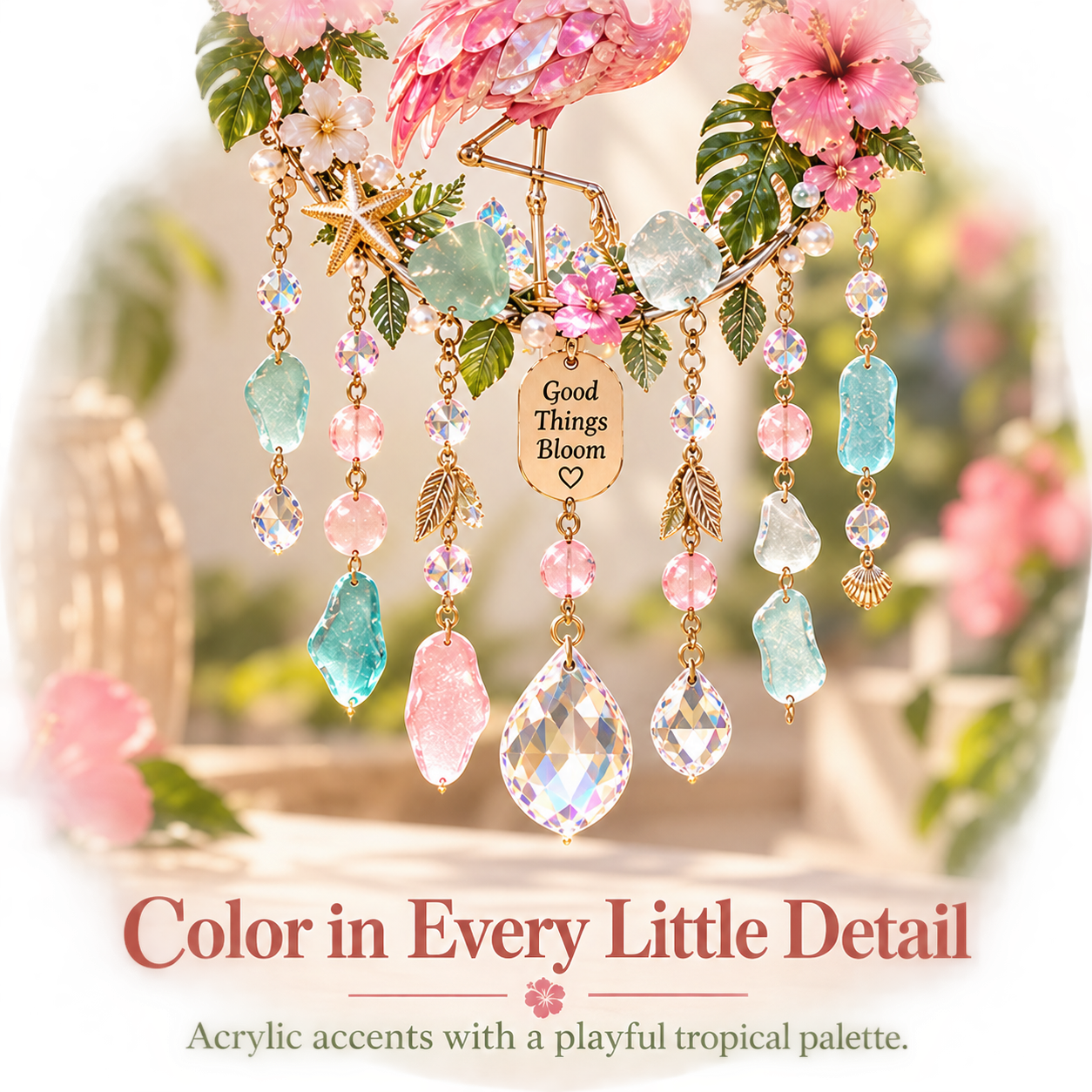 Whimsical Acrylic Wind Chime Suncatchers | Meaningful Animal Pendants with Sparkling Crystals