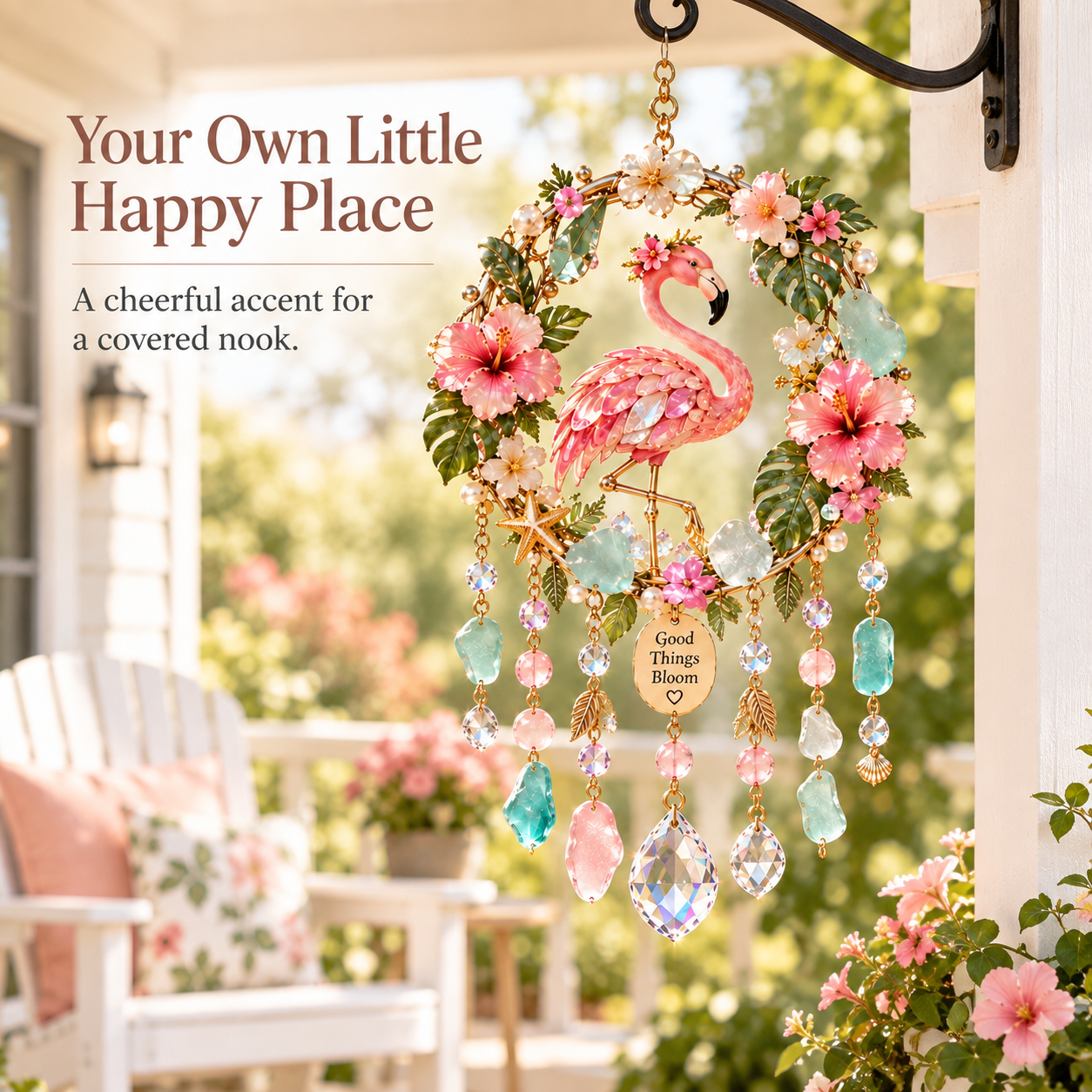 Whimsical Acrylic Wind Chime Suncatchers | Meaningful Animal Pendants with Sparkling Crystals
