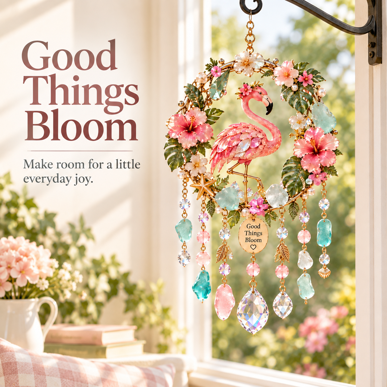 Whimsical Acrylic Wind Chime Suncatchers | Meaningful Animal Pendants with Sparkling Crystals