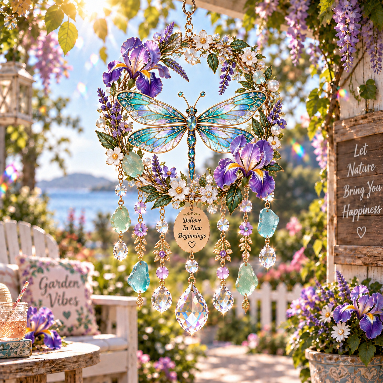Whimsical Acrylic Wind Chime Suncatchers | Meaningful Animal Pendants with Sparkling Crystals