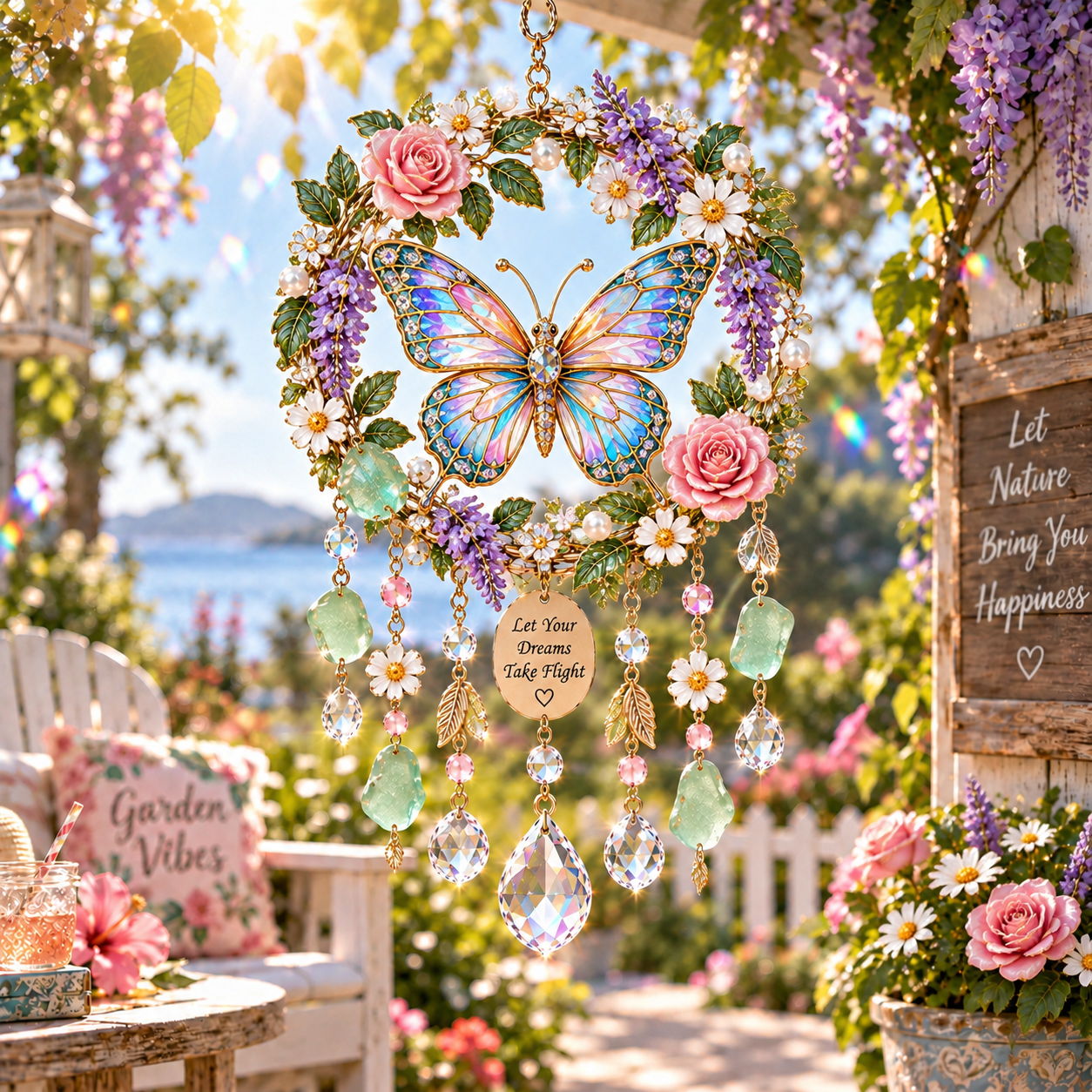 Whimsical Acrylic Wind Chime Suncatchers | Meaningful Animal Pendants with Sparkling Crystals