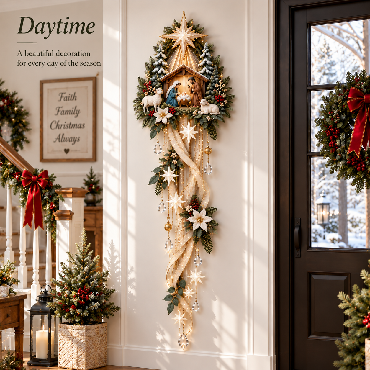 ⏳ Last Day 49% OFF – ✝️ Nativity Starfall Wall Light | Warm Golden Bethlehem Glow for Christmas Walls & Faith-Filled Homes ⭐