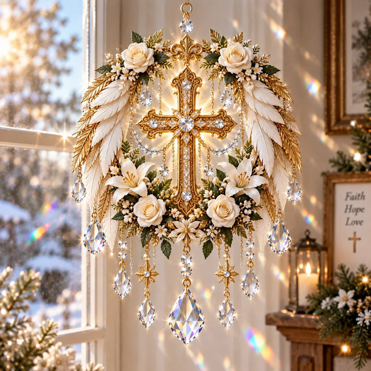✝️ Gradient rainbow crystal decoration