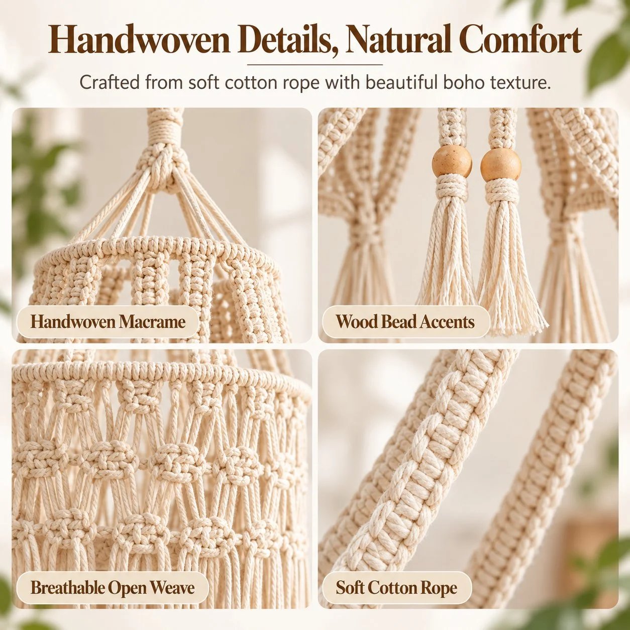 Boho Macrame Cat Hammock 🐱 Cozy Hanging Bed for Cats