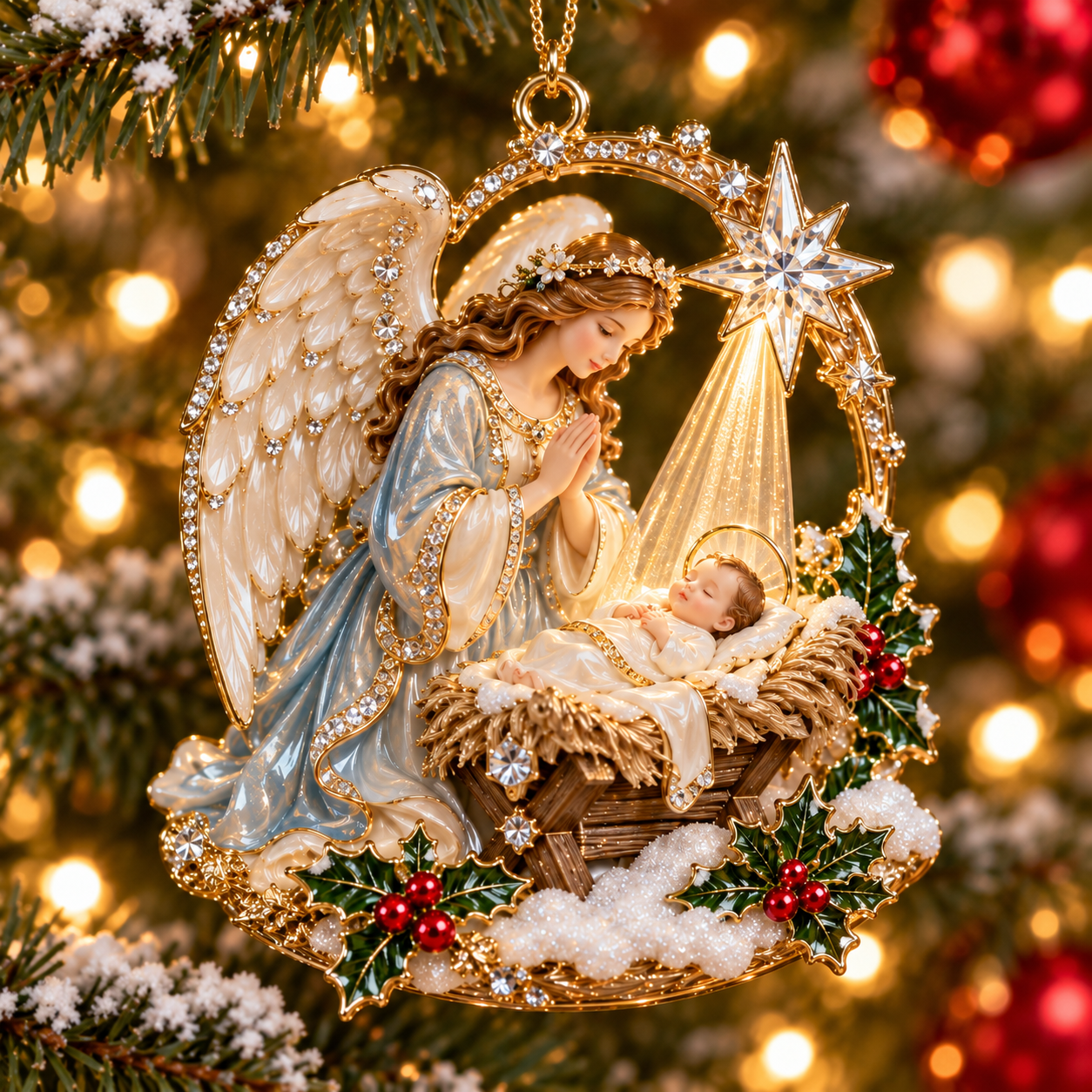 👼 Heavenly Angel Faith Christmas Ornament Collection （4-pack)