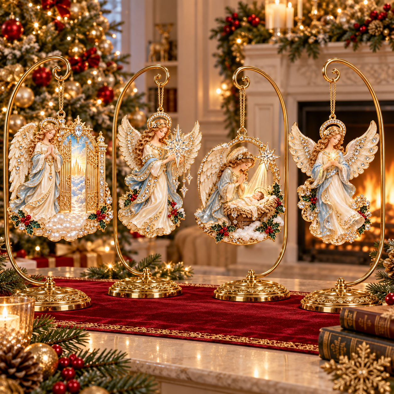 👼 Heavenly Angel Faith Christmas Ornament Collection （4-pack)