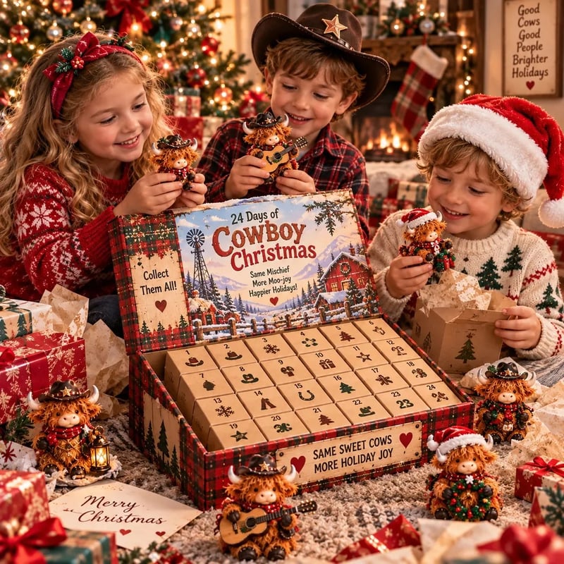 🐮🎄24 Days of Cowboy Christmas – Highland Cow Advent Calendar