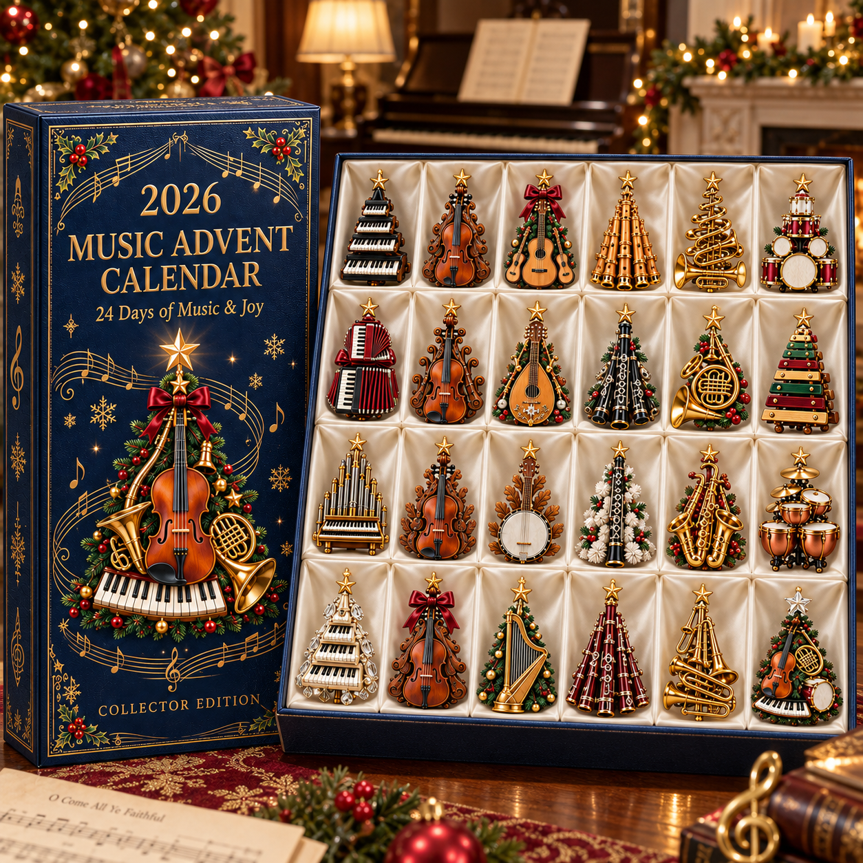 🎵 2026 Music Lovers’ Advent Calendar – 24 Days of Musical Instrument Miniatures for Christmas Tree Decor 🎄