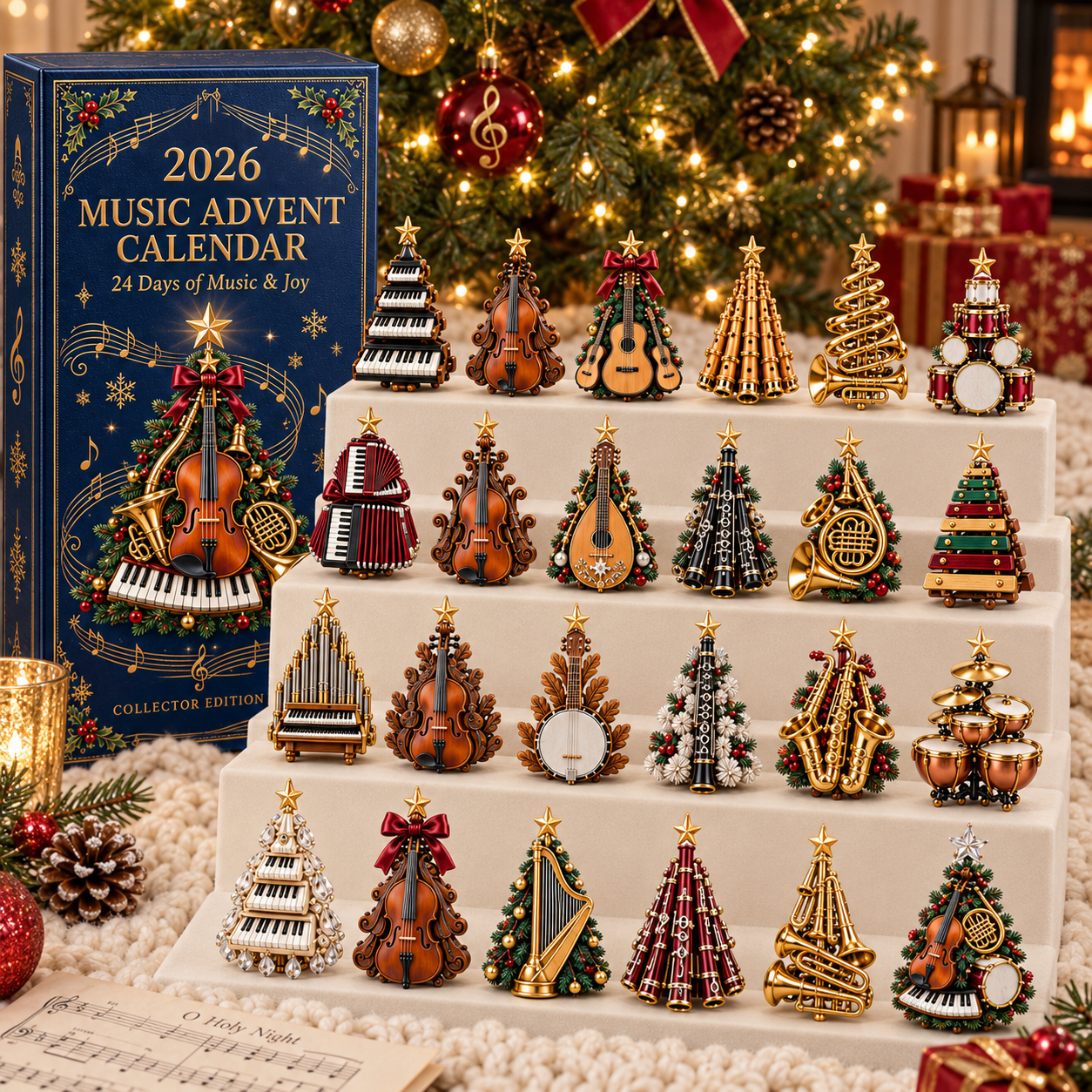 🎵 2026 Music Lovers’ Advent Calendar – 24 Days of Musical Instrument Miniatures for Christmas Tree Decor 🎄