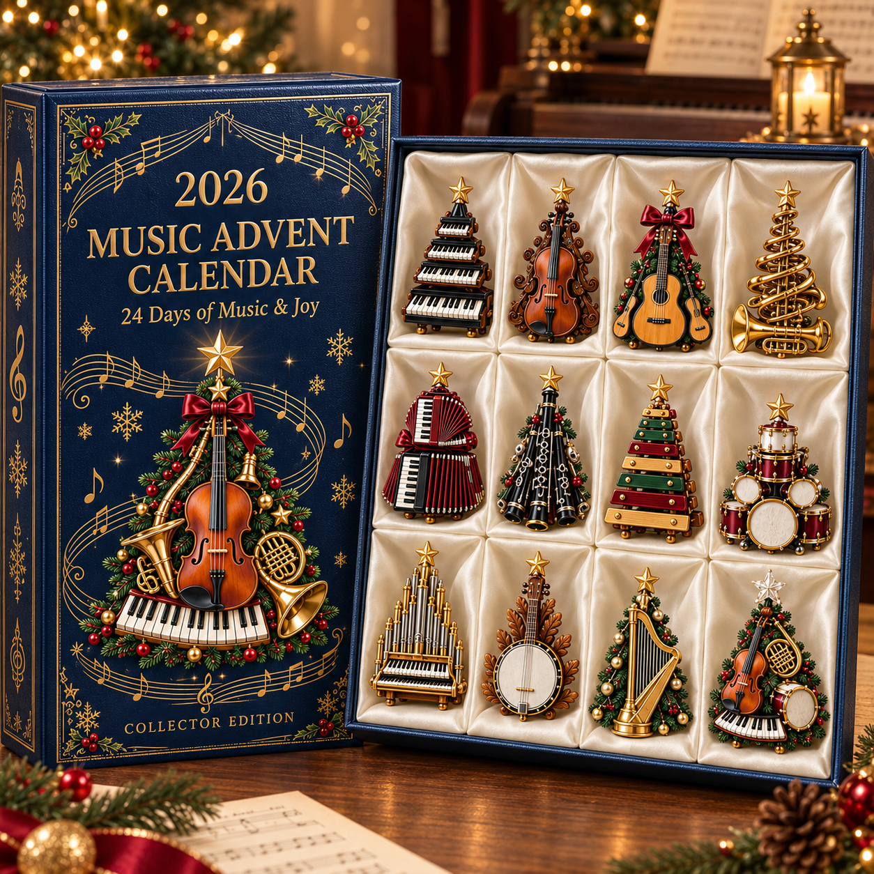 🎵 2026 Music Lovers’ Advent Calendar – 24 Days of Musical Instrument Miniatures for Christmas Tree Decor 🎄