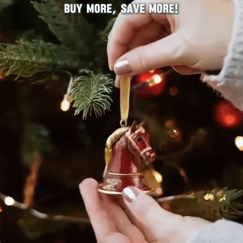 🎄🐴 2025 Handmade Metal Horse Bell Ornament – Timeless Token of Friendship & Love