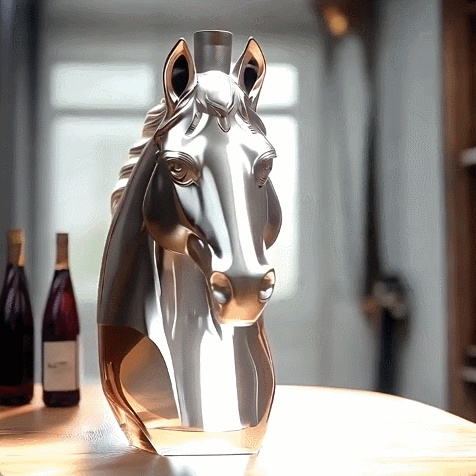 🥃 ​​Handblown Horse Whiskey Bottle – Timeless Elegance Meets Craftsmanship​