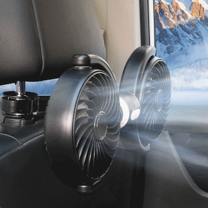 Controlled 360° Dual Head USB Car Fan for Backseat
