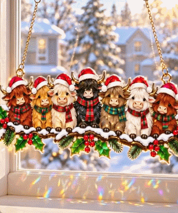 ✨ Whimsical Winter Suncatchers | Shatterproof Stained-Glass Look Acrylic Window Hanging 🎄