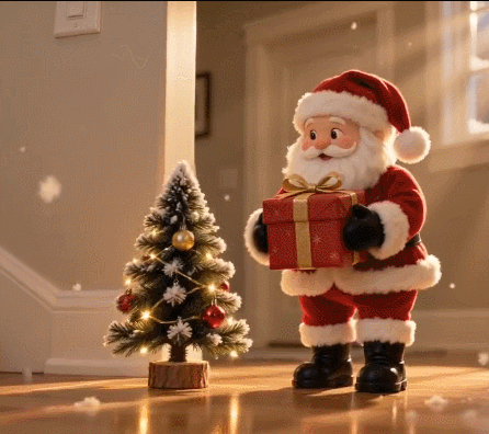 Christmas Staircase Garland with Warm Lights and Holiday Characters