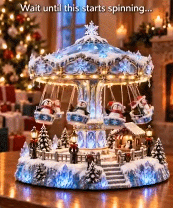 🎄 Christmas offer: 49% off! 🐧 Penguin Winter Swing Carnival – Rotating Christmas decoration with lights ❄️✨