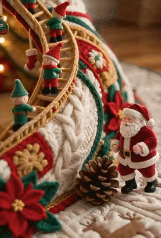 Enchanted Christmas Tree Skirt – Whimsical Woodland & Holiday Village Designs