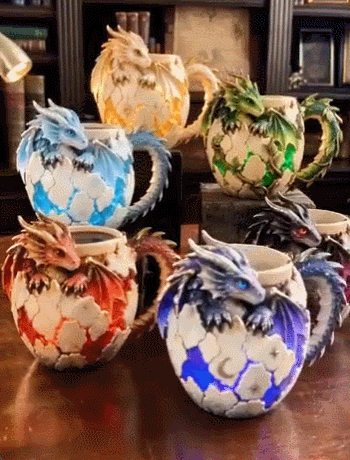 🐉 Dragonbound Realms Sculpted Dragon Mug Collection☕