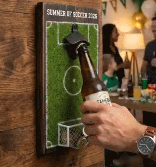 ⚽ Soccer Field Bottle Opener Wall Decor