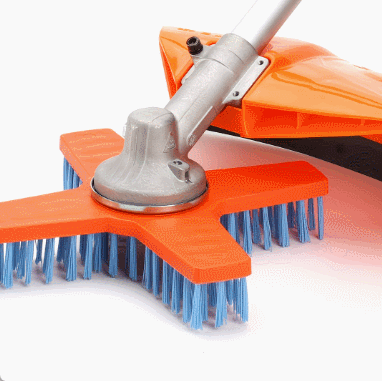 4-Tooth Nylon Cleaning Brush Head for Lawn Mowers