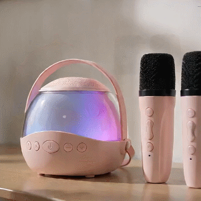 2-Mic Portable Karaoke Machine – Colorful Lights, Fun Voice Effects & Instant Family Entertainment