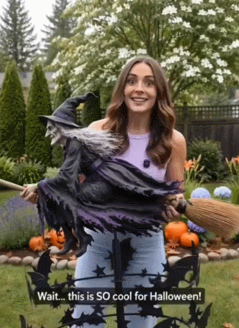 🧙‍♀️ Enchanted Witch Garden Wind Spinner – Where Witches Fly and Bats Dance