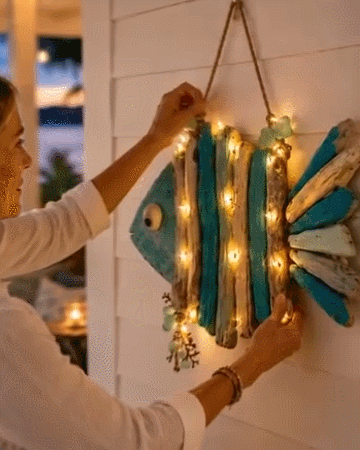 🌊 Lighted Coastal Fish Wall Decor