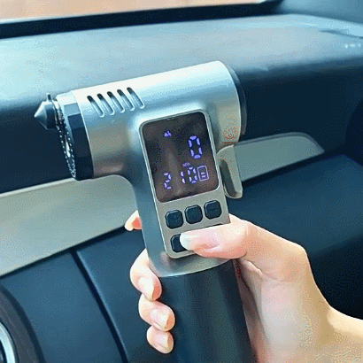 Wireless Tire Inflator With Emergency Escape Tools
