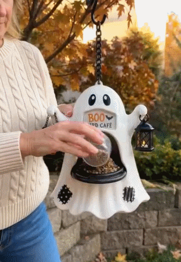 🎁Last Day 49% OFF - 👻 Boo Bird Café – Halloween Ghost Bird Feeder With Lantern 🎃