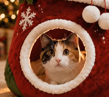 🎄 Christmas Stocking Cat Cave Bed