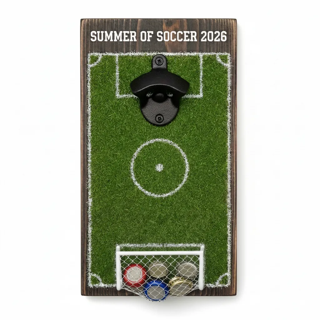 ⚽ Soccer Field Bottle Opener Wall Decor