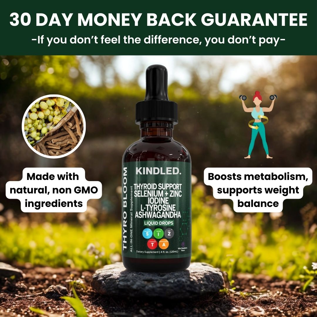 Liquid thyroid support supplement in a 4 fluid ounce dropper bottle