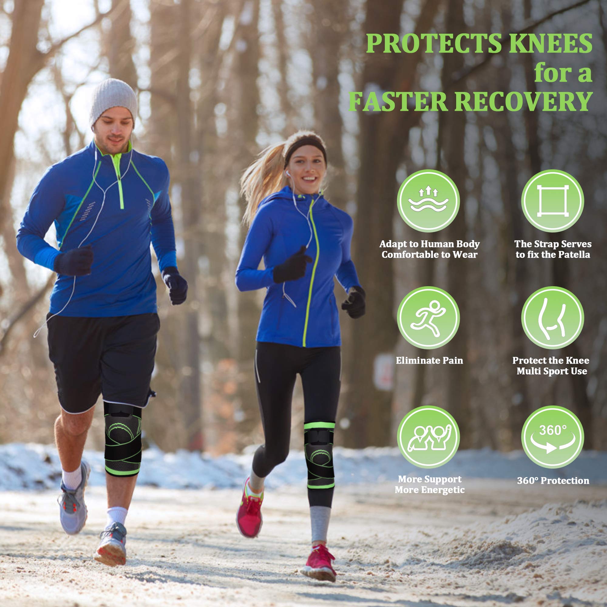 Professional compression knee brace with removable adjustable straps