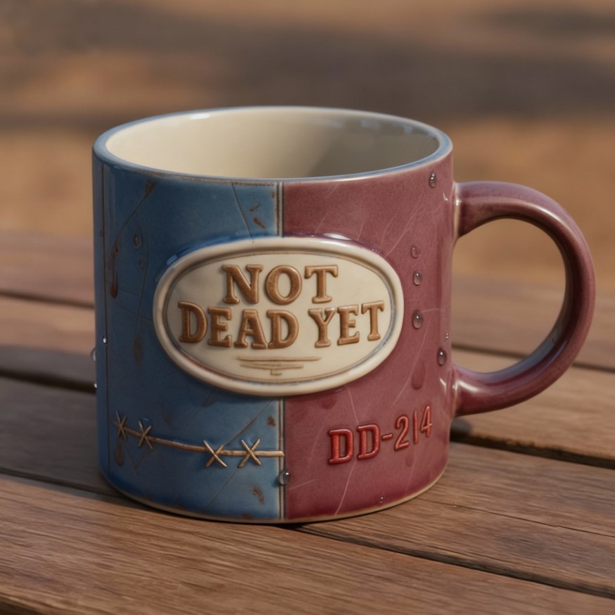 "NOT DEAD YET" Two-Tone Retro Ceramic Mug