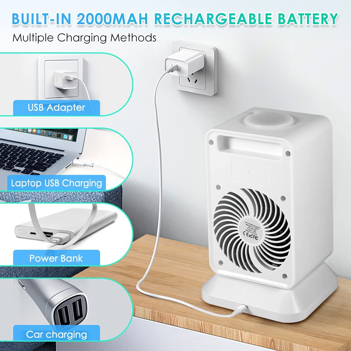 Rechargeable 3-IN-1 Portable Air Conditioners Fan