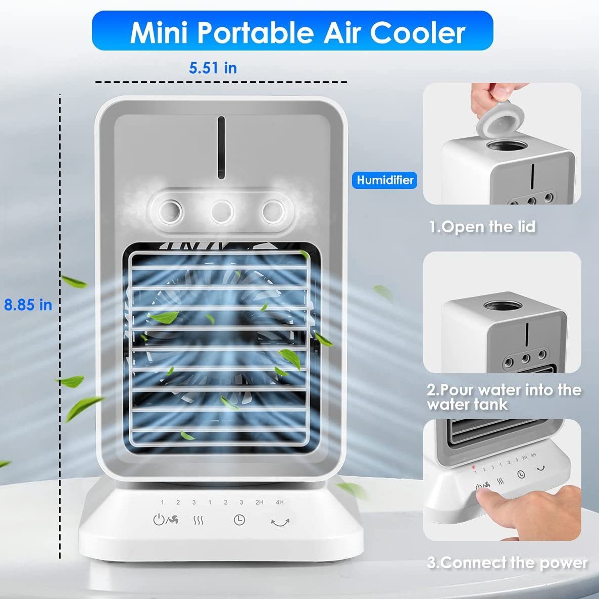 Rechargeable 3-IN-1 Portable Air Conditioners Fan