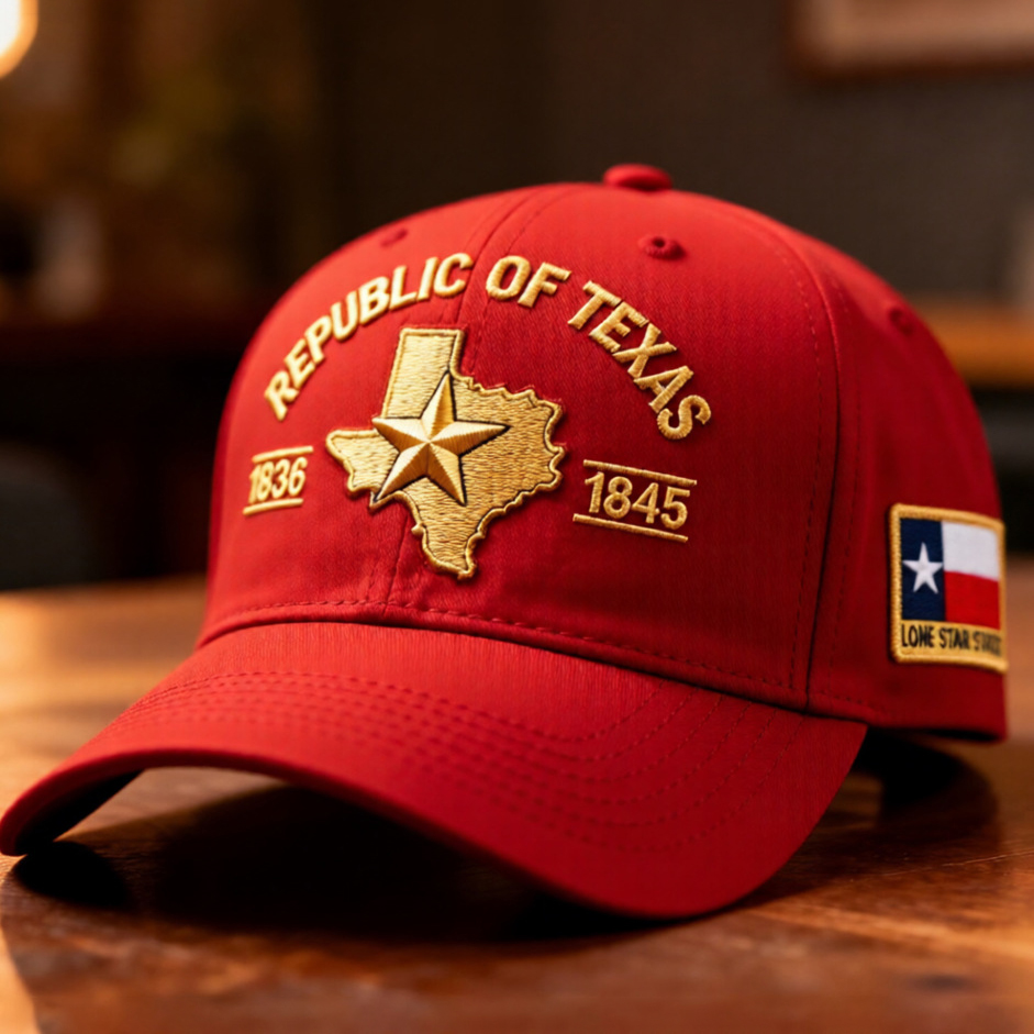 Republic of Texas Embroidered Hat – 1836–1845 Lone Star State Heritage Cap