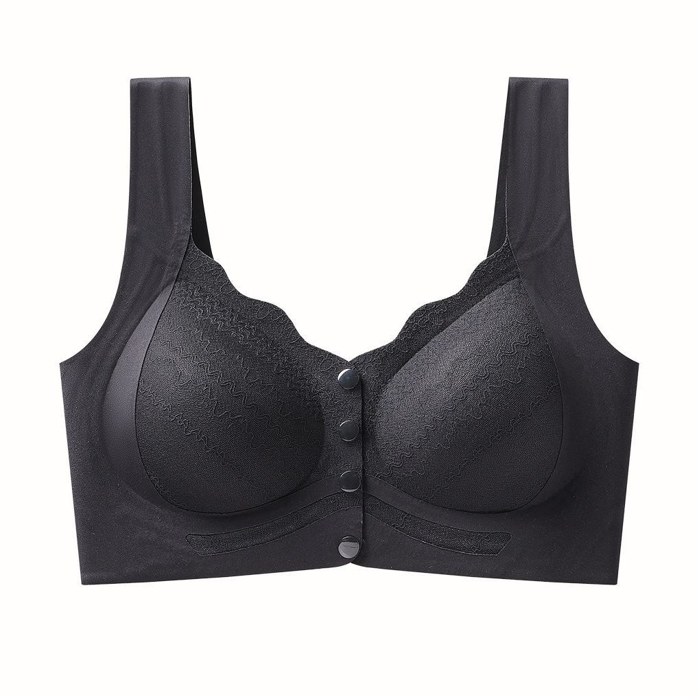 Front Button Adjustable Push-Up Fixed Cup Bra