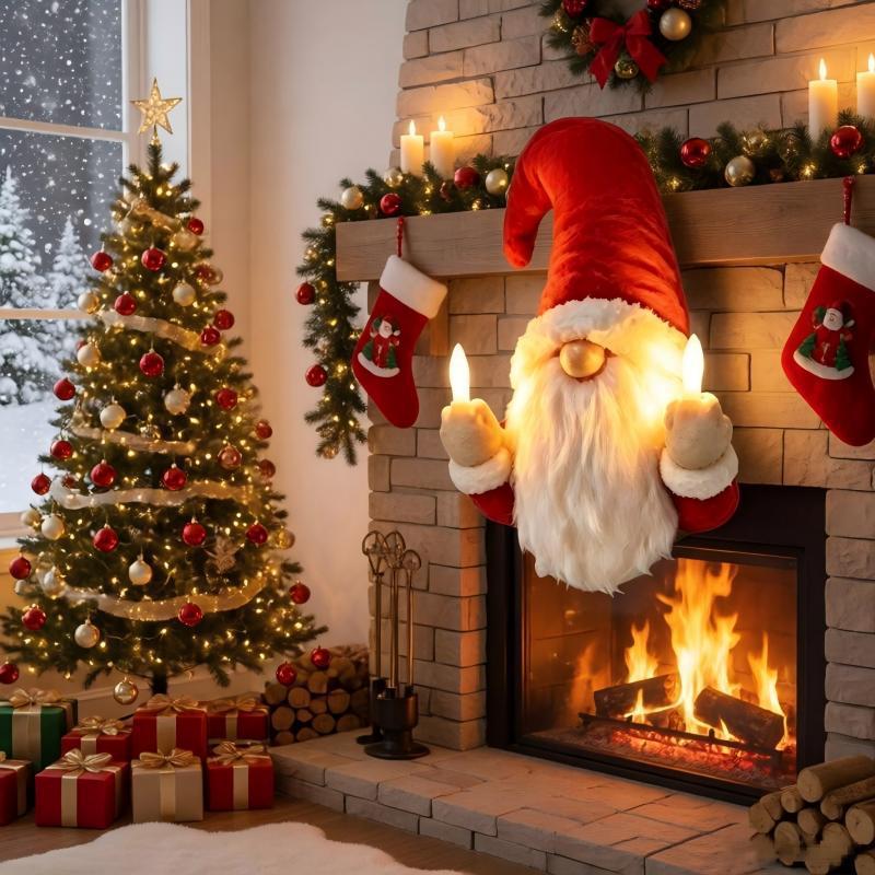 🎄 Lighted Christmas Gnome Candle Decor