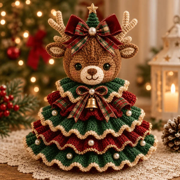 🎄 DIY Animal Christmas Tree Crochet Decor Kit