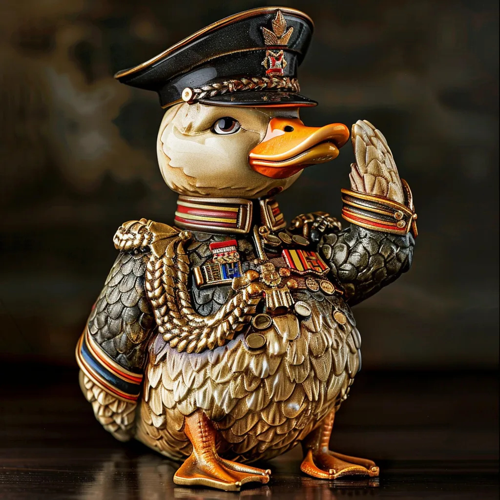 Resin Veteran Army Memorial Duck Statue
