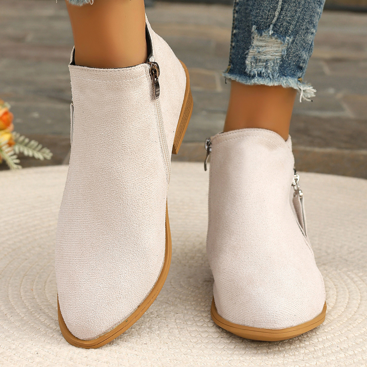 Women's Fashionable Solid Color Orthopedic Ankle Boots