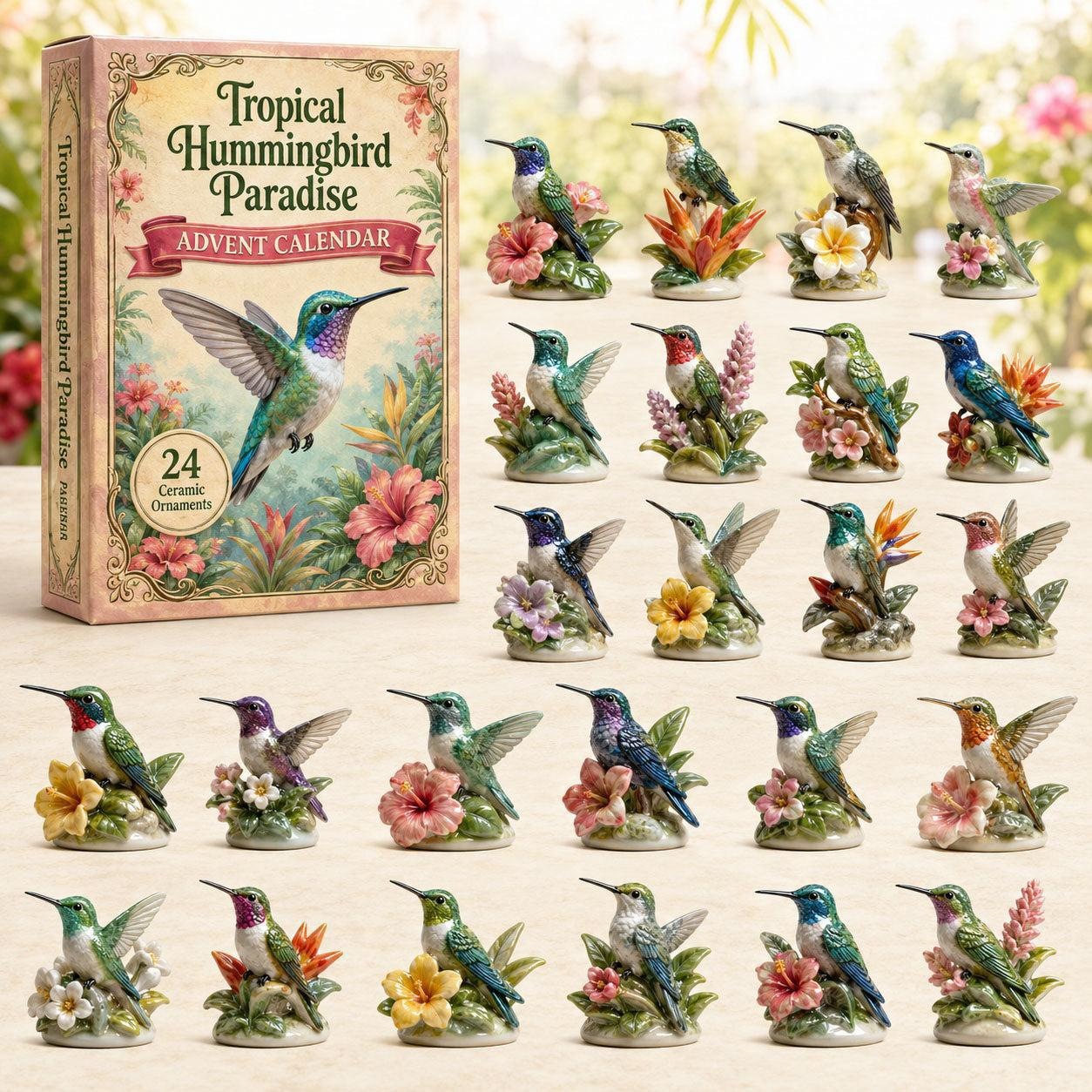🐦 24-Day Hummingbird Christmas Countdown Wall Calendar
