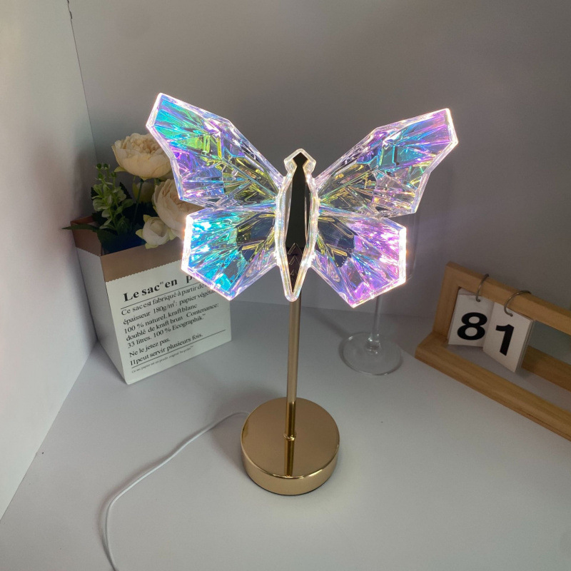 Crystal Butterfly Wireless Touch Desk Lamp