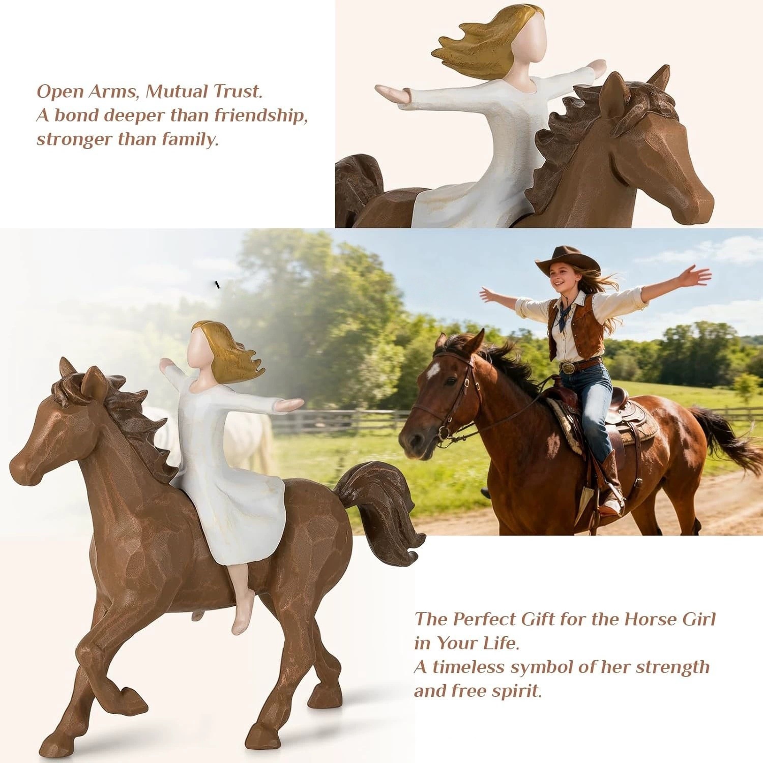 🐎Girl Riding Horse Figurine